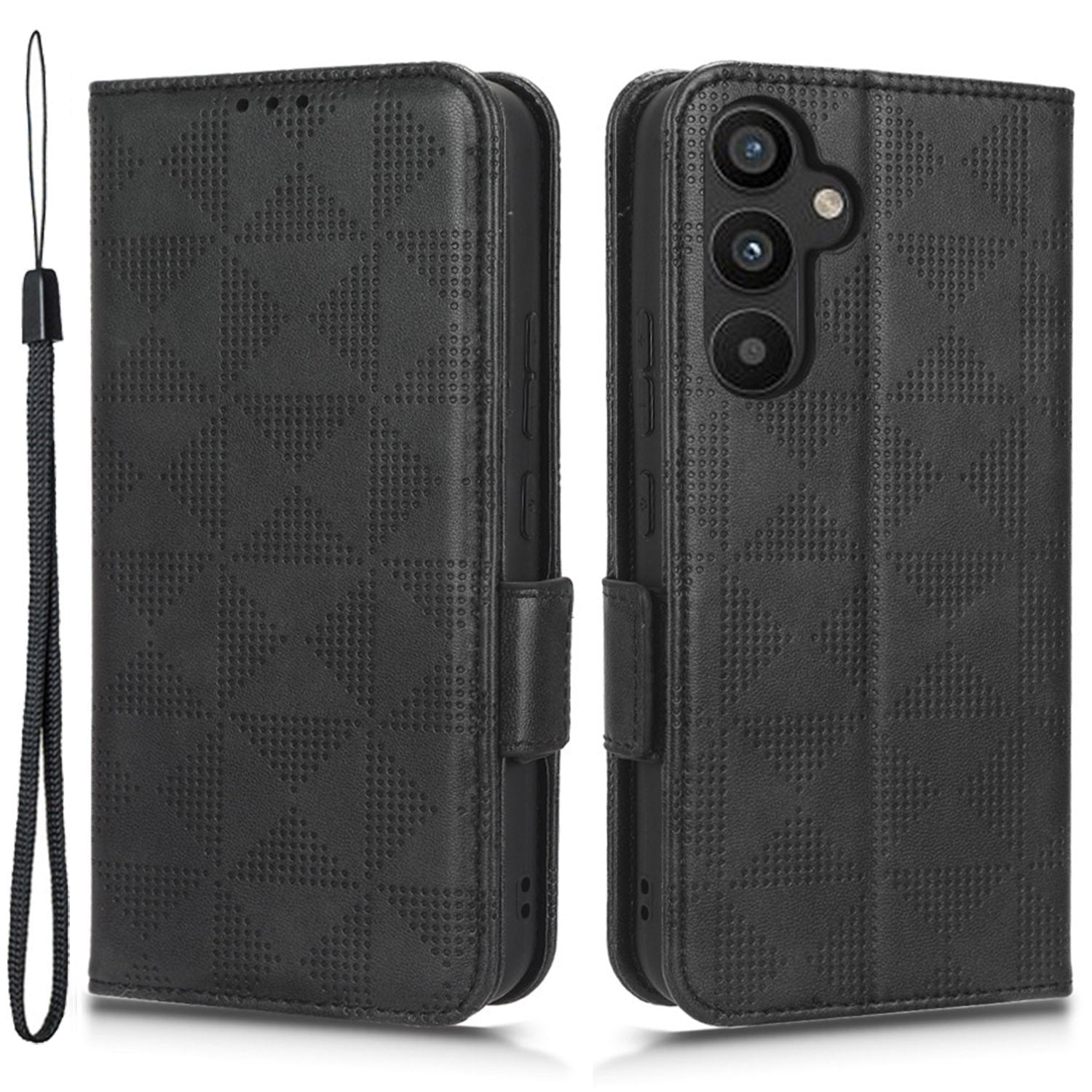 For Samsung Galaxy A34 5G Imprinted Triangle Pattern Phone Cover PU Leather Wallet Stand Cell Phone Case with Wrist Strap For Samsung Galaxy A34 5G Imprinted Triangle Pattern Phone Cover PU Leather Wallet Stand Cell Phone Case with Wrist Strap